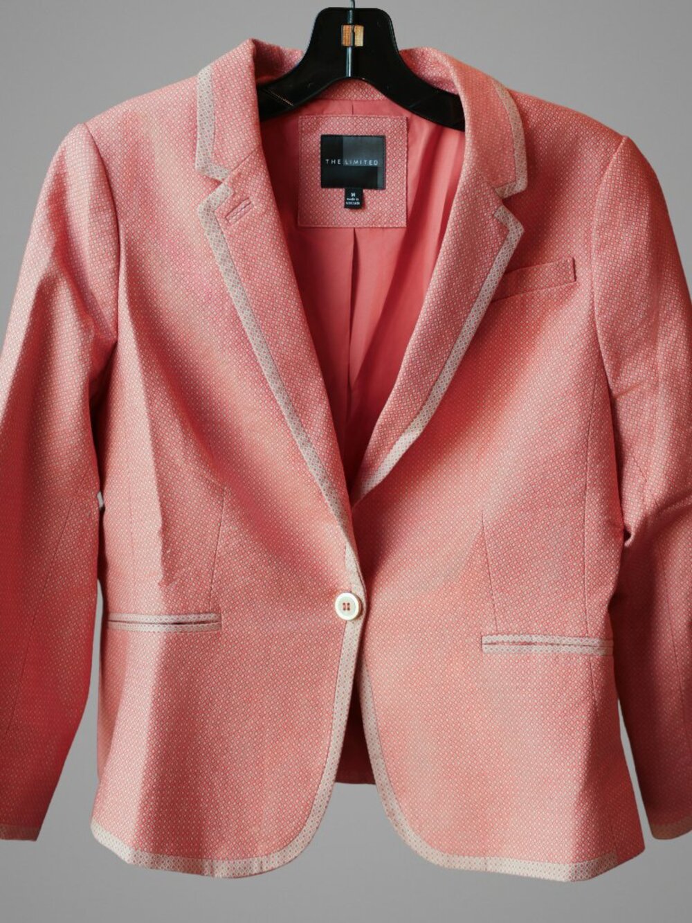 The Limited Coral Textured Tailored Blazer Gold Buttons | Medium